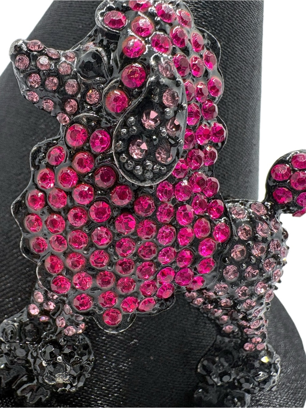 Pink Poodle Rhinestone Brooch Pin